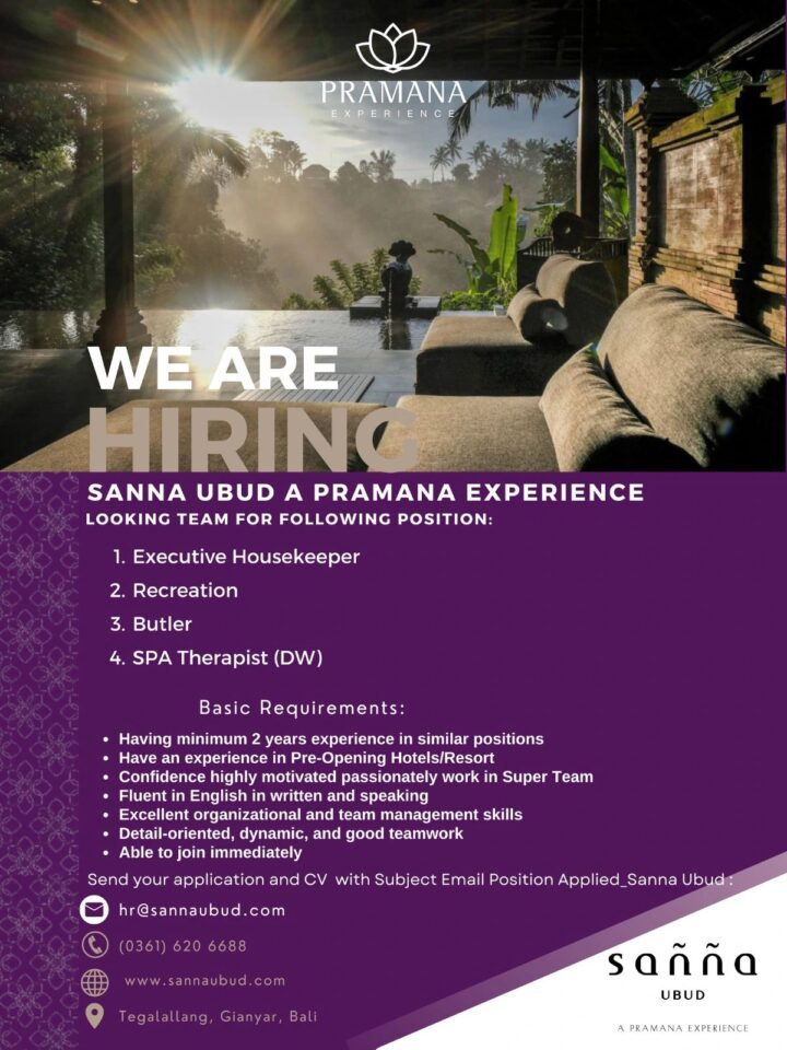 Careers - Sanna Ubud A Pramana Experience