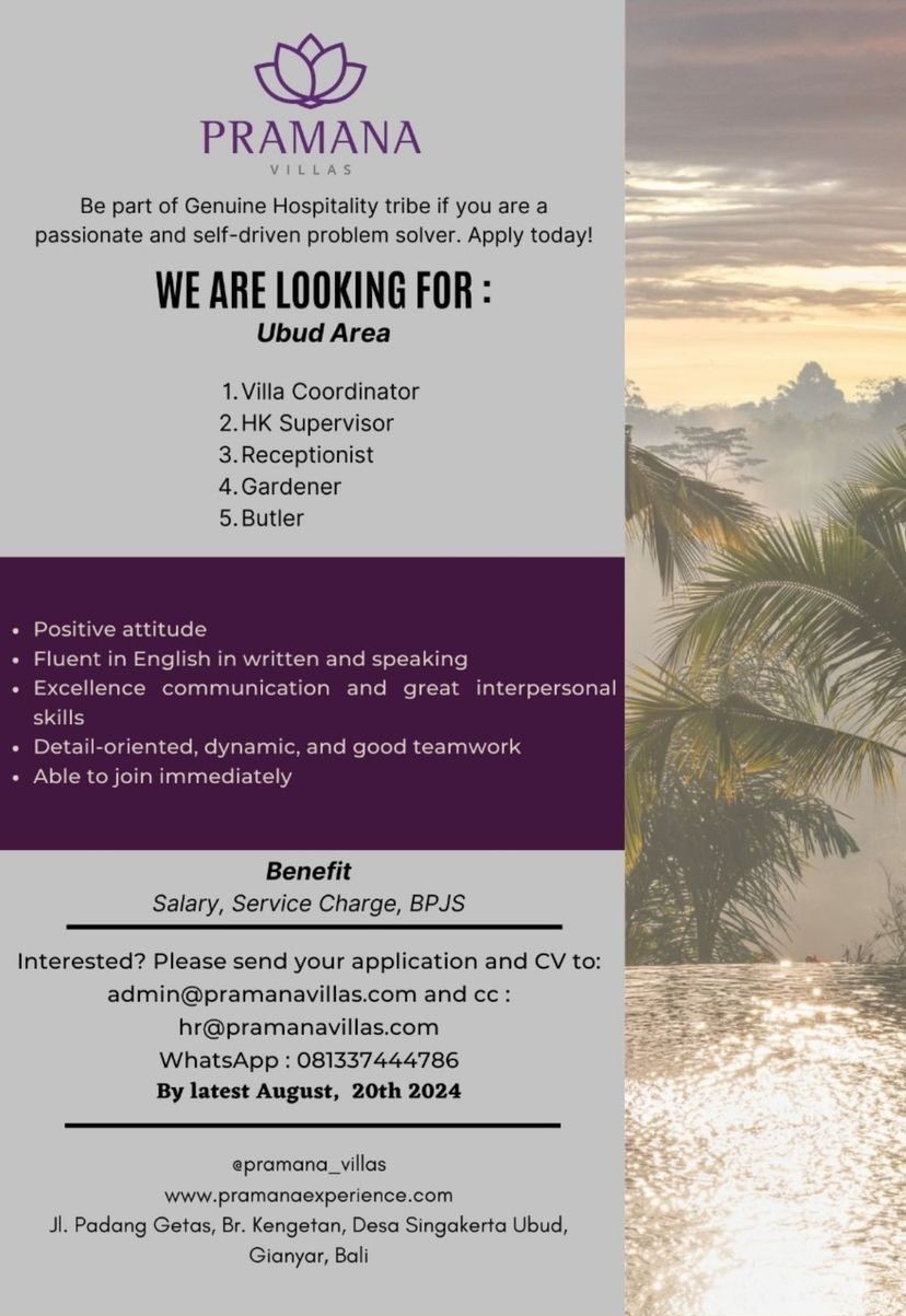 Careers Pramana Villas