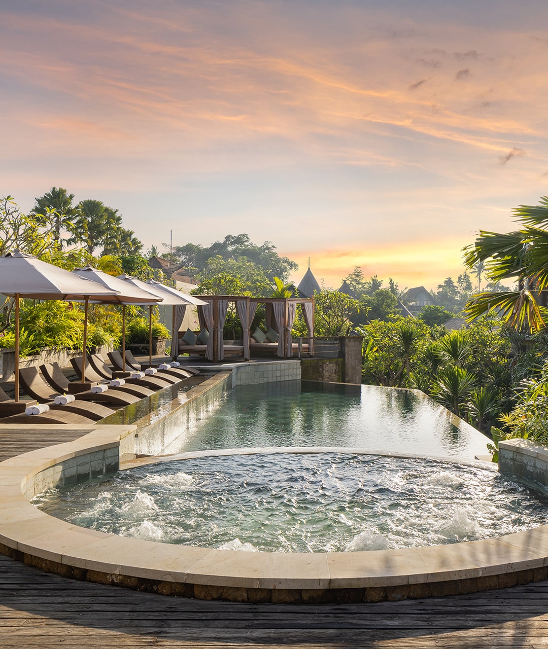 Infinity Pool Overlooking Rice Fields